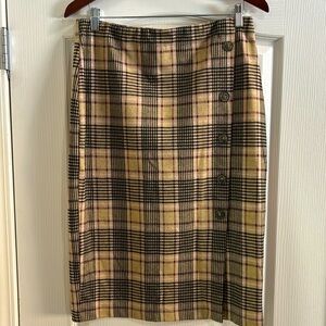 14th & Union tan plaid skirt size medium
